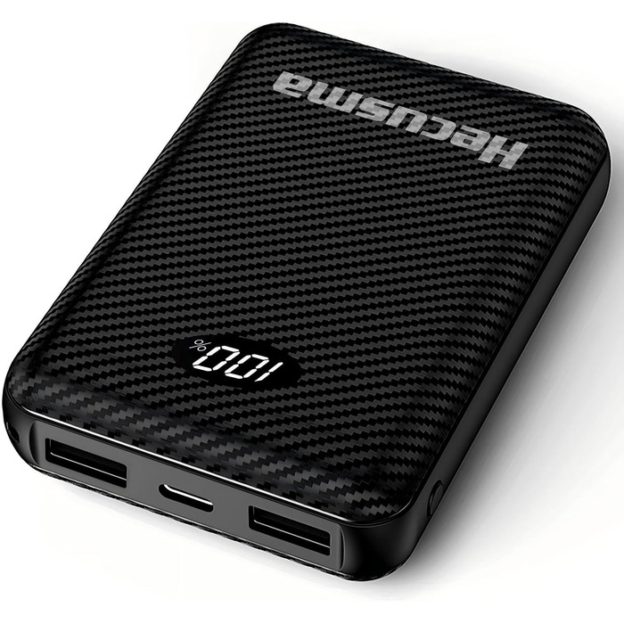 Powerbank для підігрівальної жилетки 5V 3A 12000mAh USB, сумісний з Techstuph, Vapesoon, Burngogo (не для 7.4V/12V DC пристроїв), карбоновий чорний