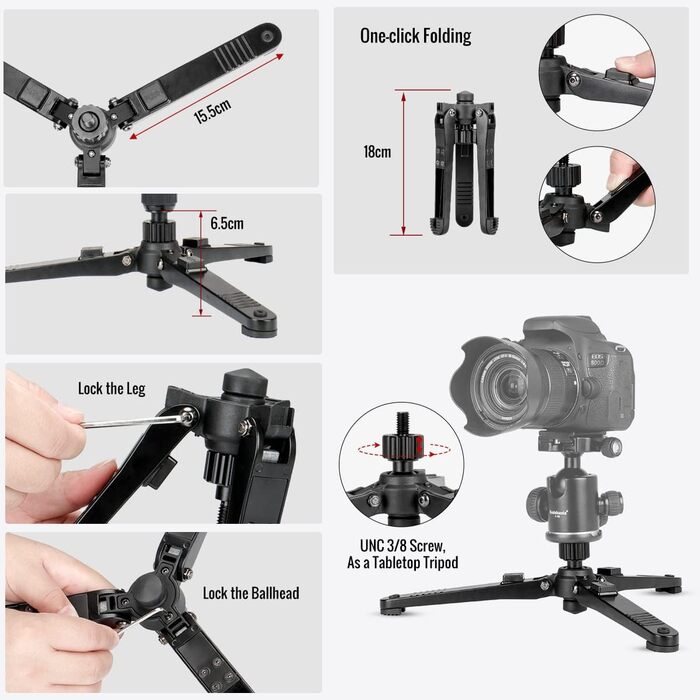 Штатив Koolehaoda з алюмінію з кульковою головкою K-09 для DSLR-камер, максимальна висота 175 см (K-288+M3)