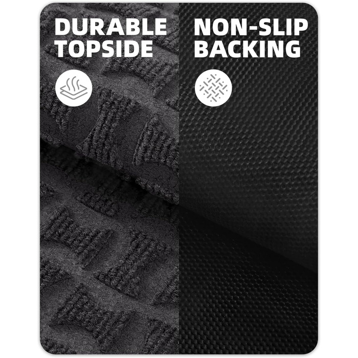 Нековзна килимок для дому та вулиці 61x92 см (сірий), для входу, коридору, зовнішнього простору, легко миється