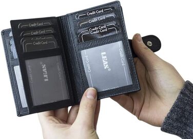 Шкіряний картхолдер LEAS для кредитних карток з RFID-захистом, чорний, серія Card-Collection