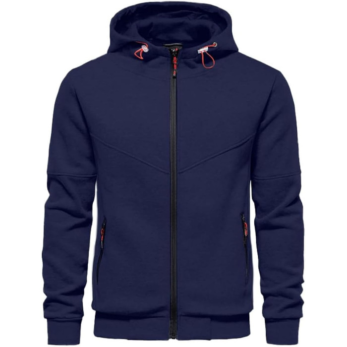 Чоловічий капюшонний світшот CTU, світшот, куртка, з довгими рукавами, фліс, на блискавці, розміри S-4XL (3XL, темно-синій)