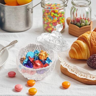 Контейнер для ватних паличок та дисків 2 шт. Прозорий скляний органайзер для ванної кімнати та туалетного столика