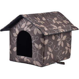 Зручний вологостійкий будиночок для котів та собак на вулицю, зимовий, з м'яким знімним килимком (L)