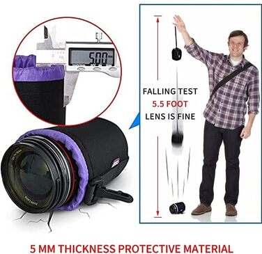 Набір чохлів для об'єктивів Cwatcun з неопрену (4 шт.) - для Canon, Nikon, Sony, Pentax, Panasonic, Fuji, Tamron, Sigma