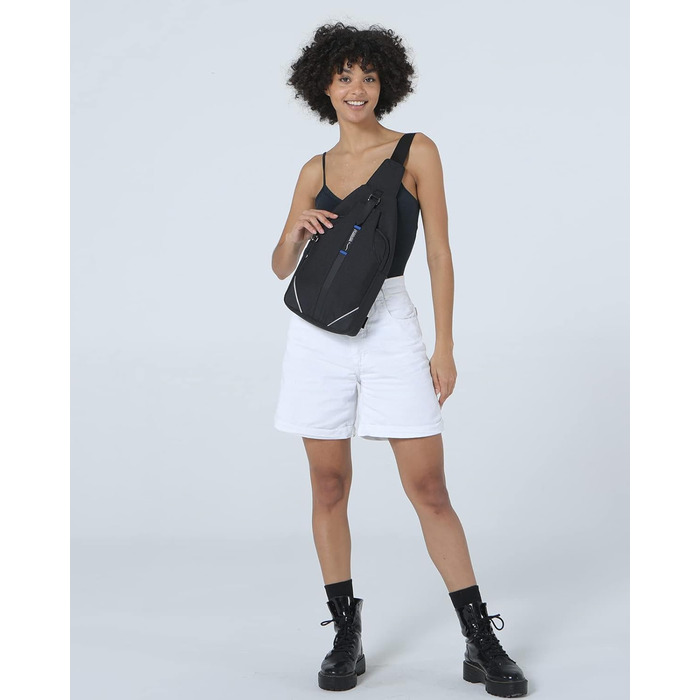 Сумка-слінг WATERFLY на груди для жінок та чоловіків, чорна, мультифункціональна, повсякденна