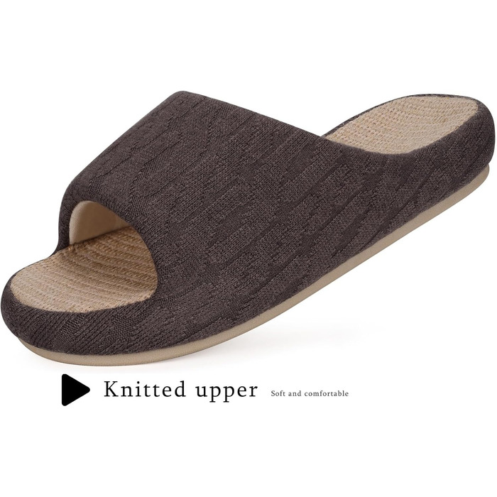 Тапочки жіночі Eagsouni з льону, комфортні, з піною пам'яті, антиковзкі, для дому, теплі, колір коричневий (39/40 EU)