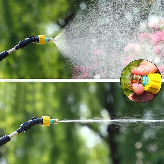 DOUBFIVSY Battery-Powered Electric Plant Sprayer, Pressure Sprayer Garden Sprayer Spray Lance with 3 Adjustable Nozzles, Visible Battery Level, Rechargeable Sprayer for Garden Weeding
