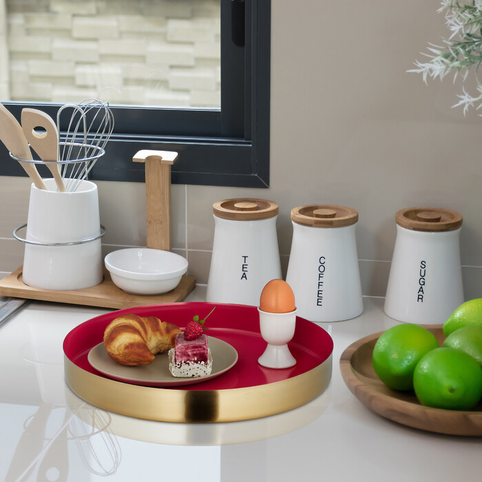 Двоколірний піднос для сервірування Relaxdays з нержавіючої сталі