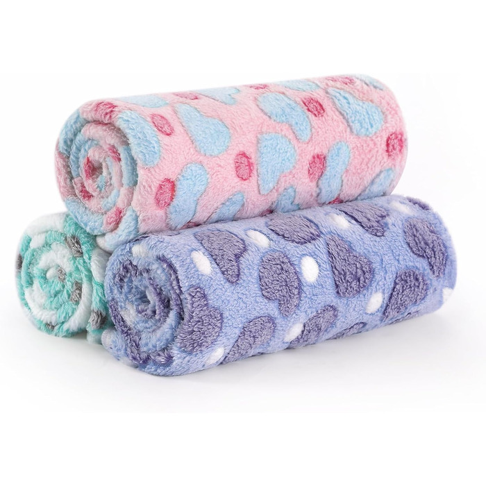 М'яка ковдра для собак та котів Demigeat, 3 шт. – тепла, миюча, для літа та весни, середнього розміру, принт 