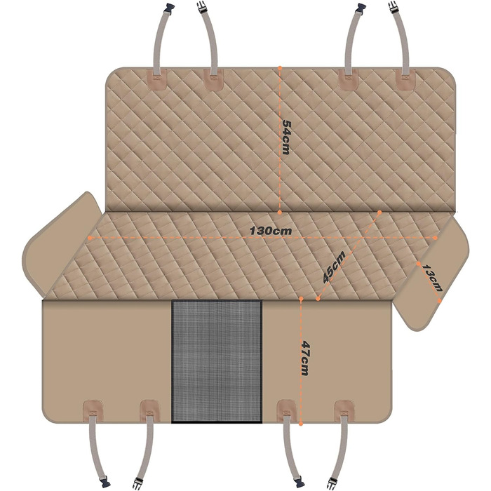 Захисний чохол на сидіння для собак, для автомобілів, позашляховиків та вантажівок з сіткою у вікно, стійкий до подряпин, ковзання та води, з поворотком для прив'язування (Рожевий)
