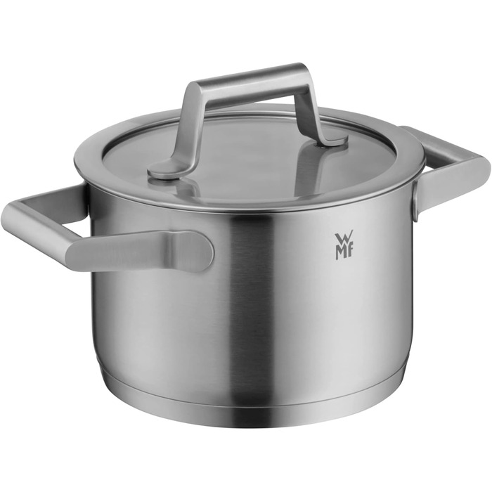 Набір каструль WMF Comfort Line Induktion 5-ти частинний з кришкою з термоскла, Cromargan нержавіюча сталь, з маркуванням, для індукційних плит, стійкий, без покриття