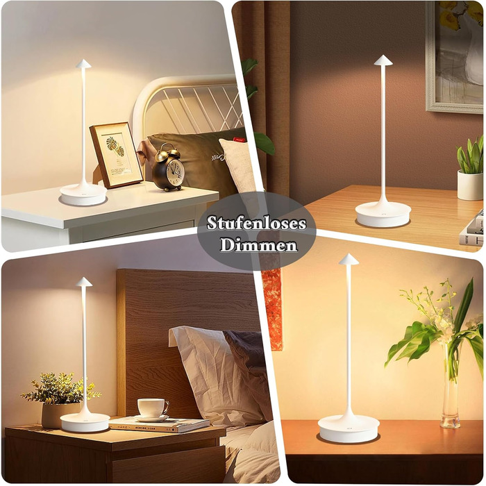 Світлодіодна настільна лампа Leomix бездротова з димером, акумуляторна, IP54, для ресторану, бару, саду, балкону, біла