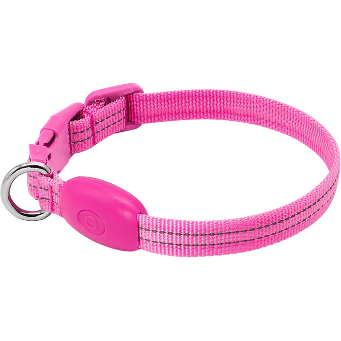LED-ошийник для собак, перезарядна USB, водонепроникний, яскравий, регульований, для середніх та великих собак (зелений, рожевий)