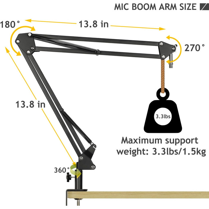 Стійка для мікрофона AT2020 з поп-фільтром та демпфером вібрацій, сумісна з AT2020, AT2020USB+, AT2035, ATR2500X, AT2020V