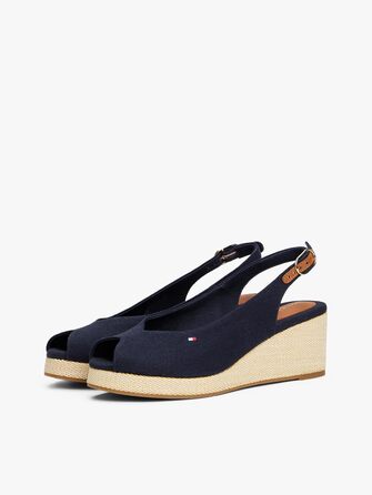 Сандалії жіночі Tommy Hilfiger Flag Mid Wedge Espad SLIN, сині (40 EU)
