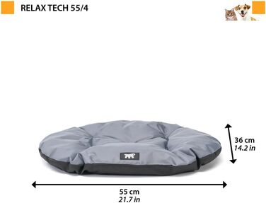 Ортопедичне собаче ліжко Ferplast для великих собак: м'яка лежанка, водонепроникний знімний чохол, 110 x 70 x 8 см, сірий