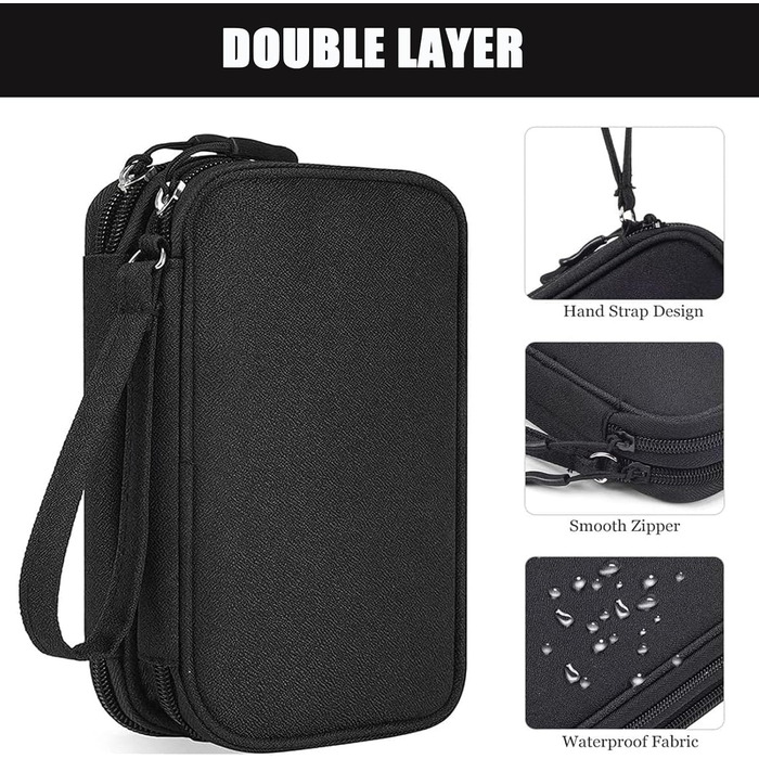 Органайзер для кабелів та аксесуарів для подорожей (чорний)