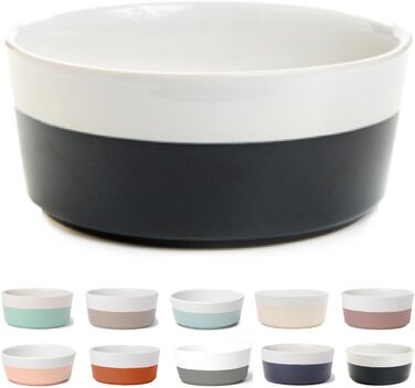Миска для собак Waggo Dipper Ceramic - велика, чорна, середнього розміру, для всіх порід, міцна, миється в посудомийній машині