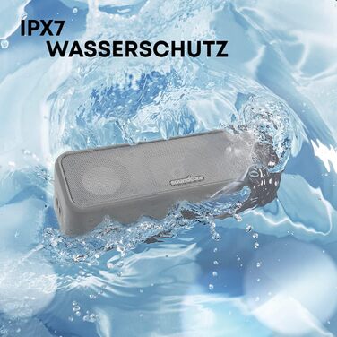 Soundcore 3 Bluetooth колонка: Стереозвук, Titan-драйвери, PartyCast, BassUp, 24 год, IPX7, EQ - Чорний/Срібний