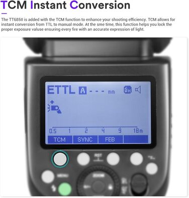 Спалах Godox TT685II-C Thinklite для Canon DSLR: E-TTL, GN60, 2.4G, TCM, HSS 1/8000s