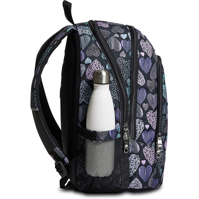 Рюкзак Seven Rucksack Advanced для школи, університету та відпочинку. Місткий рюкзак для підлітків, дівчаток та хлопчиків з відділенням для ноутбука та кишенькою для пляшки. Кольори: рожевий, фіолетовий.