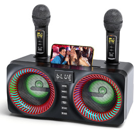 Караоке система All-in-One з Bluetooth, 2 мікрофонами та 30W потужністю (червона)