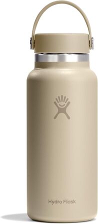 Фляга для води Hydro Flask 946 мл з нержавіючої сталі, ізольована, спортивна, з герметичним кришкою та ремінцем, для миття в посудомийній машині (Oat)