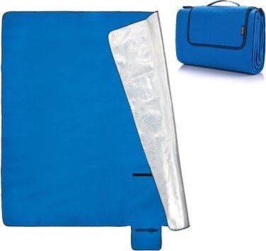 Плед для пікніка Meteor XXL водонепроникний, 150x190 см, синій - термоізольована килимок для кемпінгу, пляжу, саду