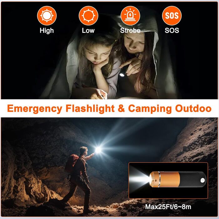 Електричний підігрівач для рук, багаторазовий, 2 шт., 10000mAh, USB, магнітний дизайн, для зими, подарунок, Outdoor, кемпінг (Чорний-Помаранчевий)