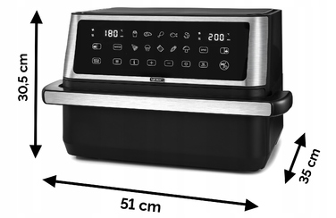 Аерофритюрниця Yoer 11л: 12 програм, 23 аксесуари, 2800 Вт