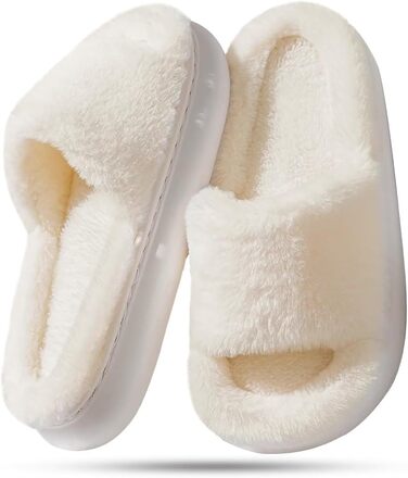 Жіночі плюшеві халапи з штучного хутра, з піною пам'яті, теплі та зручні (Бежевий, 40/41 EU)