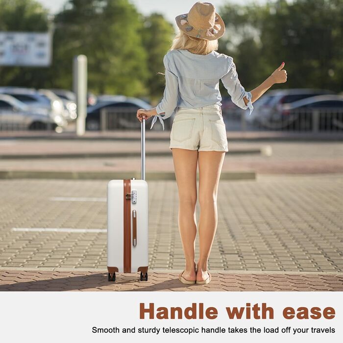 Набір валіз KONO з ABS пластику, 2 шт. (67x44x27 см), з TSA замком, блакитні