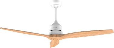 Стеляний вентилятор Cecotec EnergySilence Aero 5270 DarkWood з DC мотором, 132 см, 3 лопаті, керування, таймер, 6 швидкостей, для літа та зими, регульована висота 15 або 25 см, тихий (білий | дерево, 40W)