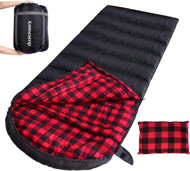Сплячий мішок Keencamp Flanell Outdoor: теплий, бавовняний, для 3-4 сезонів, до -1°C, XXL, 230x90 см, чорний, для дорослих