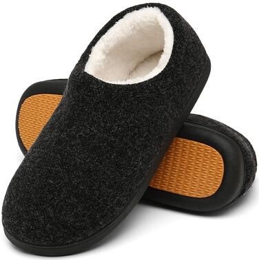 Тапочки халатні зимові Mishansha, чорні, з меморі-піною, розмір 39-48
