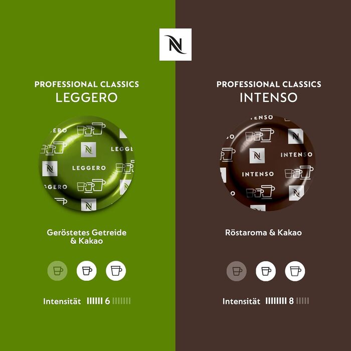 Капсули для кавомашин Nespresso Professional | Набір Leggero та Intenso (200 шт.)