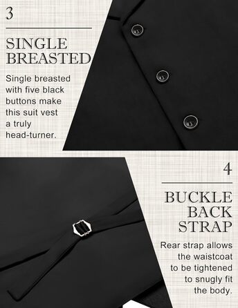 Жилет чоловічий COOFANDY, класичний крій, чорний (3XL)