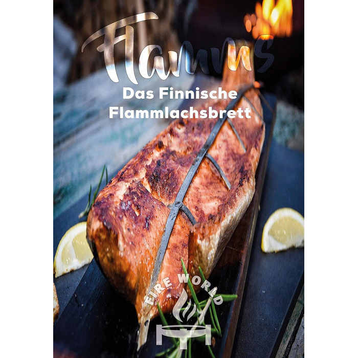 Fire World Stainless Steel Salmon Grill Plate - 180° Rotating Grill Accessory for Fire Pit & BBQ - Made in Germany