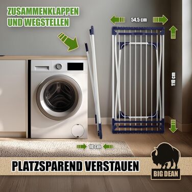 Розсувна сушарка для білизни BigDean 200 з телескопічною рукою, довжина сушіння 20м, посилена стійка модель з прищіпками для дрібних речей, біла