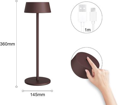 LED-лампа K-Bright на акумуляторі, 2 шт. - тепле світло 3000K, регулювання яскравості, для дому та саду