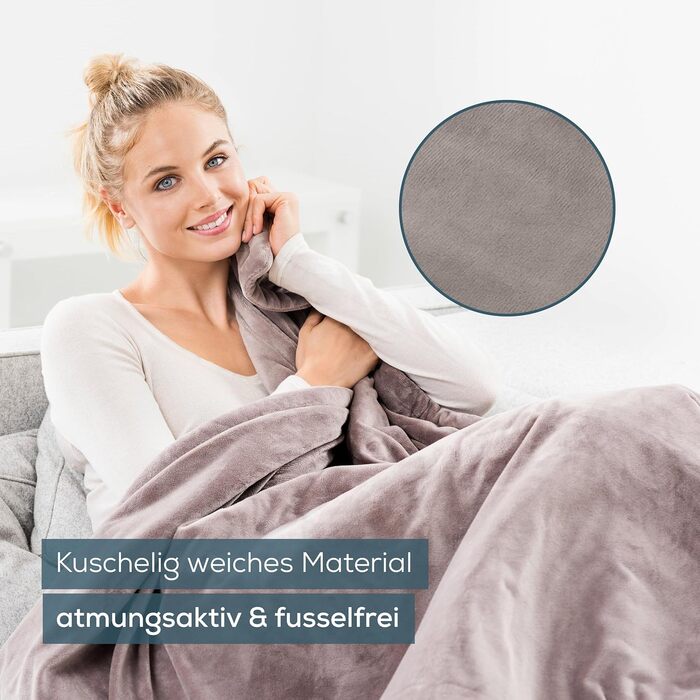 Електрична ковдра Beurer HD 150 XXL - 200x150 см, 6 температурних режимів, автовимкнення, машинне прання, бежева