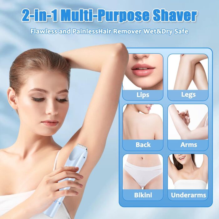 Електричний жіночий триммер Intimrasierer 2-в-1 для інтимної зони, синій