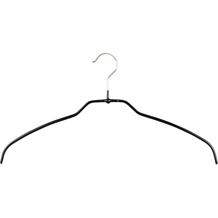 MAWA Clothes Hangers Light, Set of 20 space-saving and non-slip hangers, ideal for shirts and blouses, with 360° rotatable hook and non-slip coating, 42 cm, Black