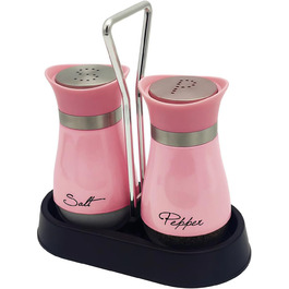 Набір солі та перцю (2 шт) з підставкою, скло та нержавіюча сталь, для кухні та кемпінгу