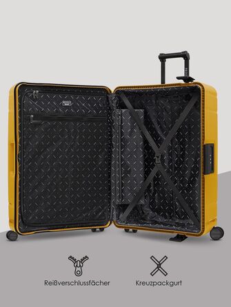 Набір валіз REDOLZ Hartschalen 3-х частинний (Dark Yellow) з TSA-замком | З поліпропілену, 4 колеса, система 3-х точок | Для жінок та чоловіків (Essentials 15)