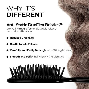 Щітка для розплутування волосся FHI Heat Unbrush, для мокрого та сухого волосся, чорна