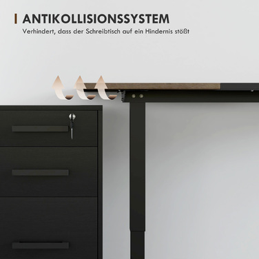 Vinsetto Electric Standing Desk Frame with Motor, Computer Desk, Height Adjustable, Standing Desk, Natural+Black, 140x70x72-116cm | Aosom