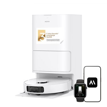 Робот-пилосос Mova E30 Ultra з функцією миття, автоматичним спустошенням, потужністю 19000 Па, MaxiReach-мопом, антизаплутувальною щіткою та вбудованим баком 80 мл. Автономна станція для 75 днів прибирання
