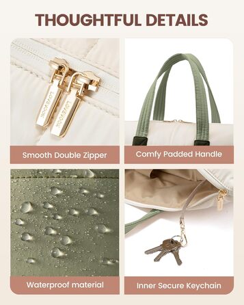 Сумка для ноутбука LOVEVOOK для жінок (бобово-бежева, 15.6 дюймів)