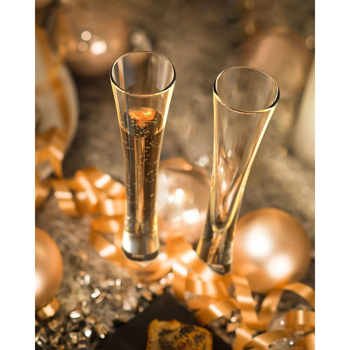 Набір з 2 склянок для шампанського 145 мл, склянки з кришталю, для шампанського, просекко, лікеру, ручної роботи, прозорі